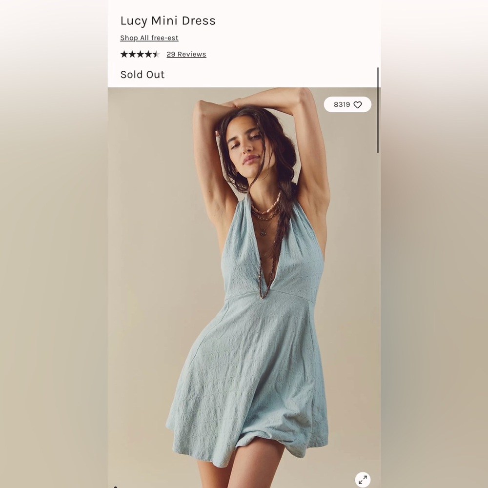 Free People Lucy Mini Dress- Blush - Picture 3 of 4